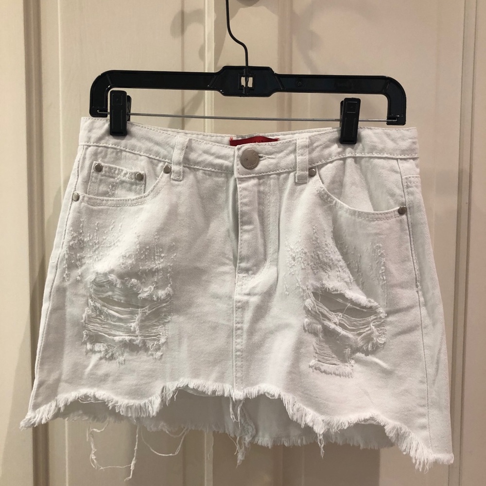 White Jean Skirt